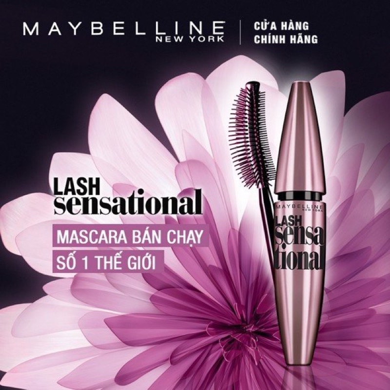 Mascara siêu dày siêu dài không lem không trôi Maybelline New York Lash Sensational Waterproof Full Fan Effect 10ml