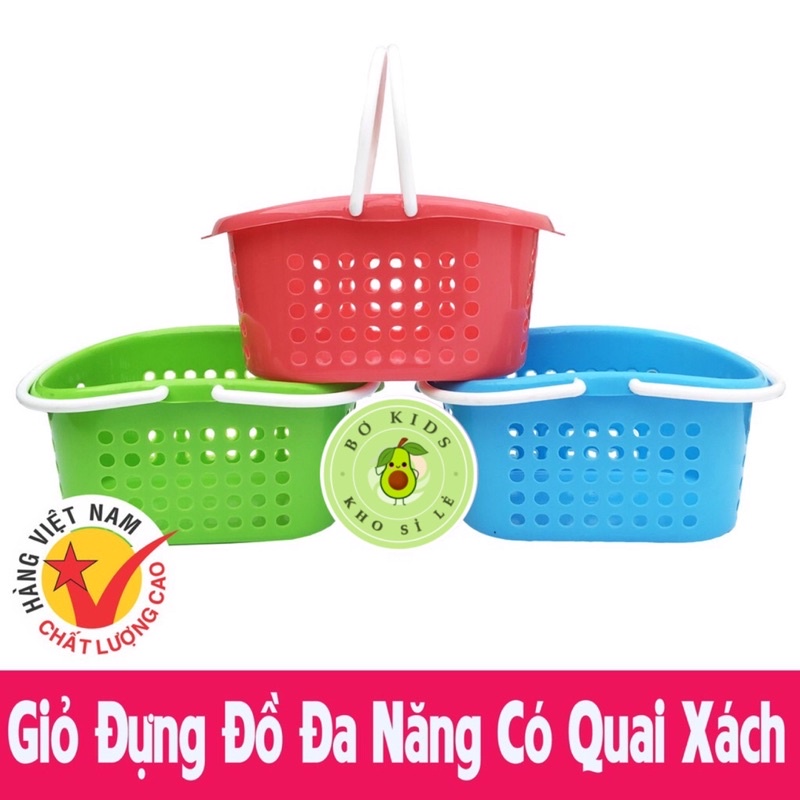Giỏ đựng đồ đa năng có quai cầm 3 size Nhựa Việt Nhật (MS:3210/3211/3212)