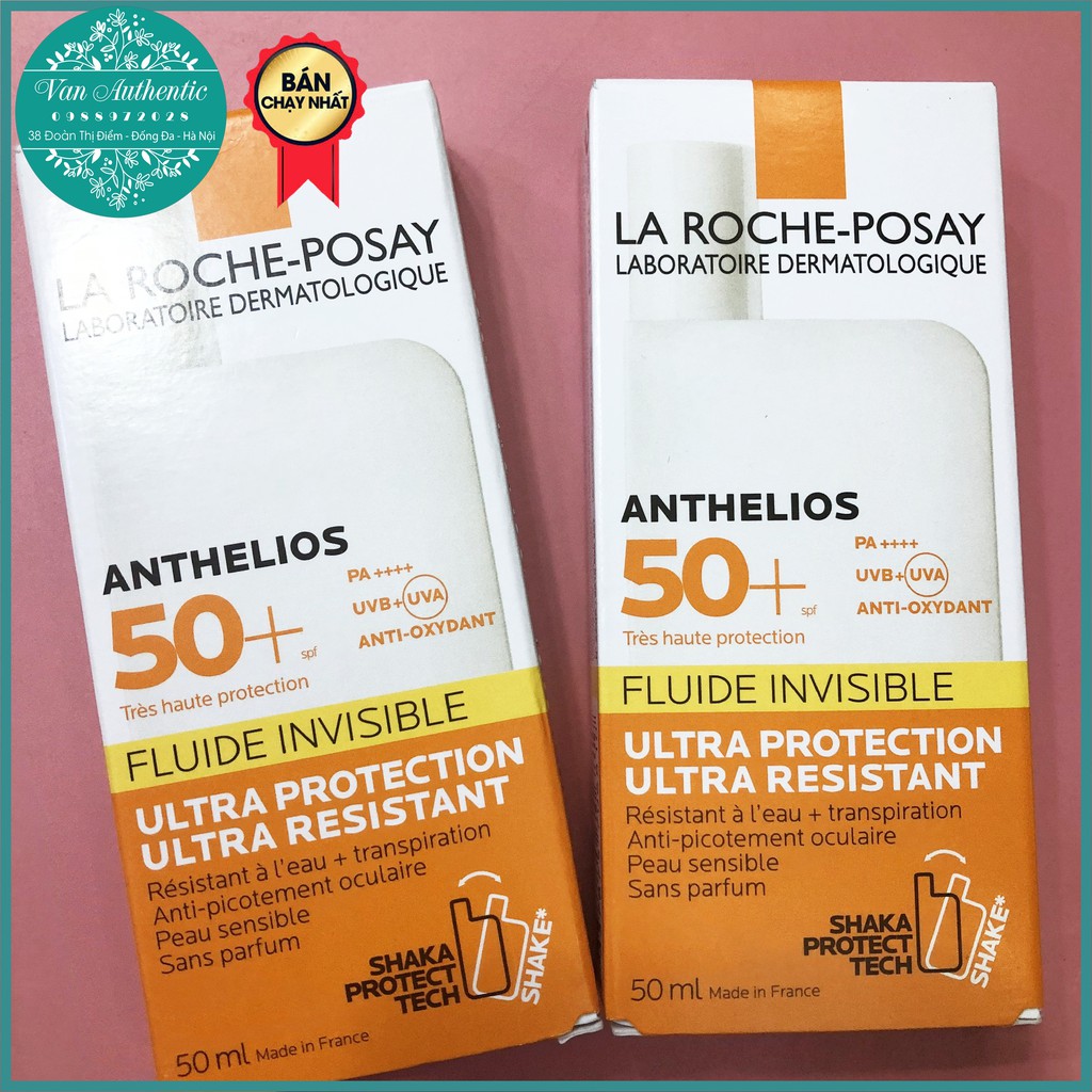 Kem chống nắng dạng sữa lỏng nhẹ không nhờn rít La Roche-Posay Anthelios Invisible Fluid SPF 50+ 50ml