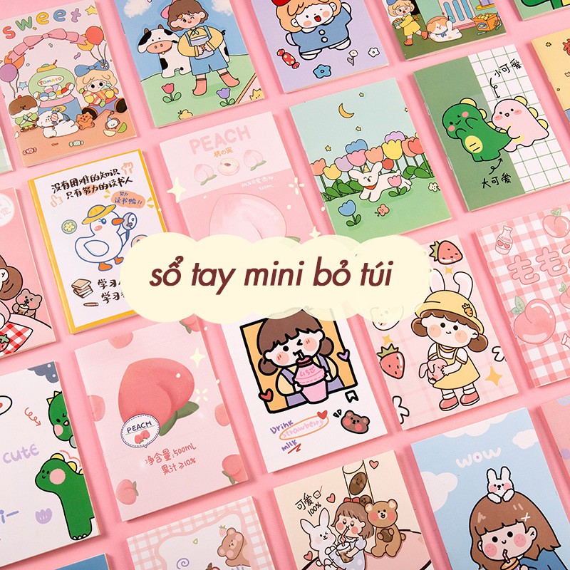 Sổ Tay Mini Có Dòng Kẻ Bìa Hoạt Hình Cute (ngẫu nhiên 1 cuốn)