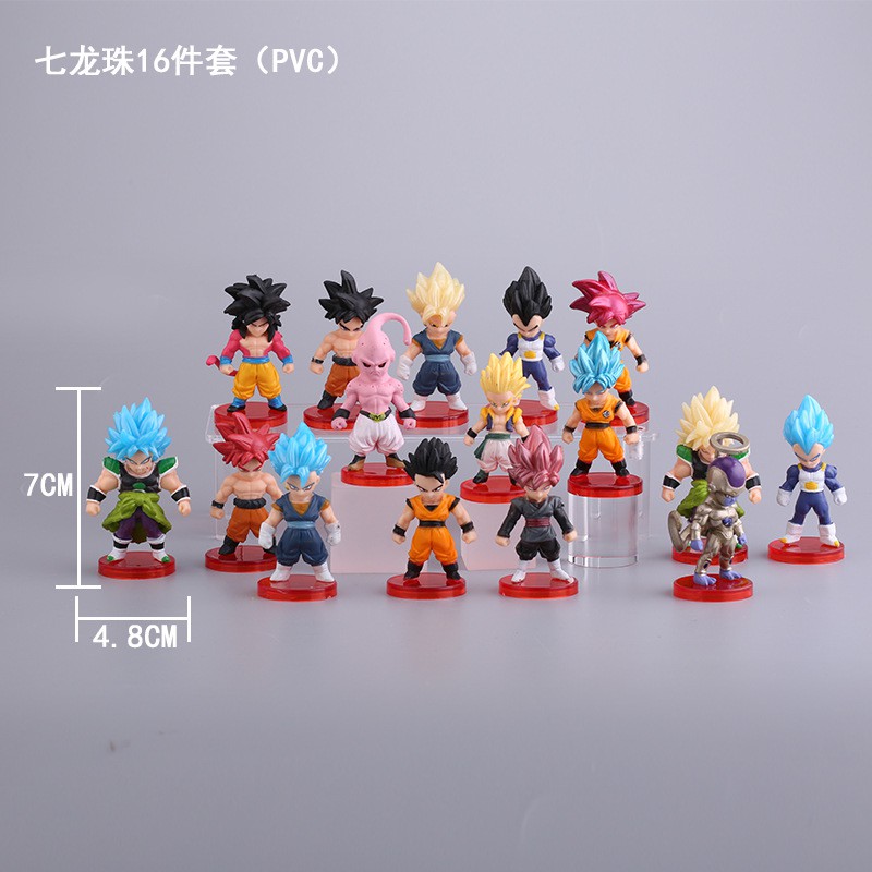 Lẻ Mô hình nhân vật 7 viên ngọc rồng Dragon Ball Songoku Son Goku chibi dễ thuong 6cm Combo 16