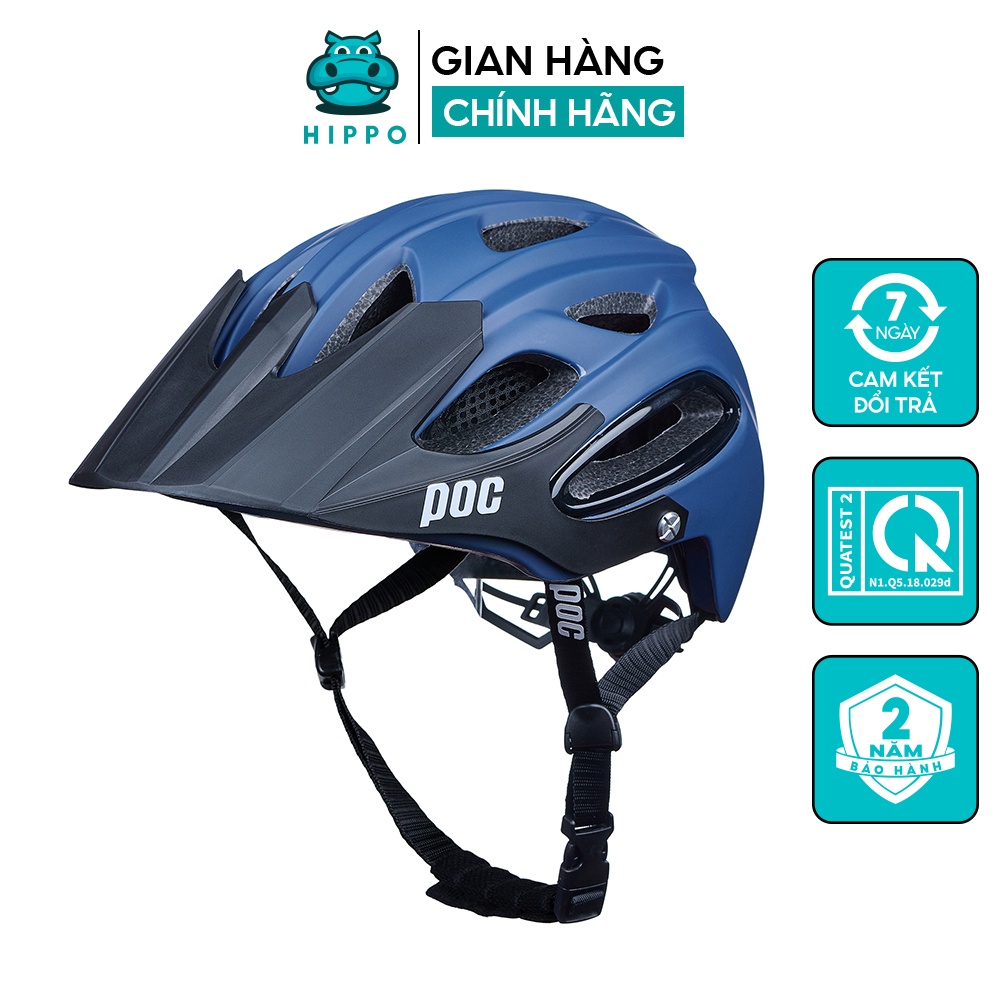 Mũ bảo hiểm xe đạp thể thao chuyên nghiệp Poc 07 siêu nhẹ nhám màu xanh mực  - HIPPO HELMET