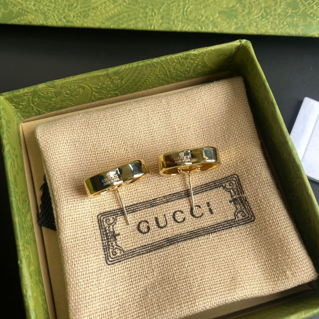 Bông Tai Gucci Bằng Thép Titan Hình Logo GG Đôi Thời Trang Cho Nữ