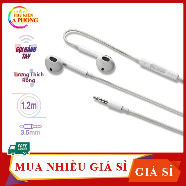 Tai nghe nhét tai H6-Âm thanh hay,bass chuẩn-Tai nghe nhét tai kiểu dáng IPcó nút điều khiển