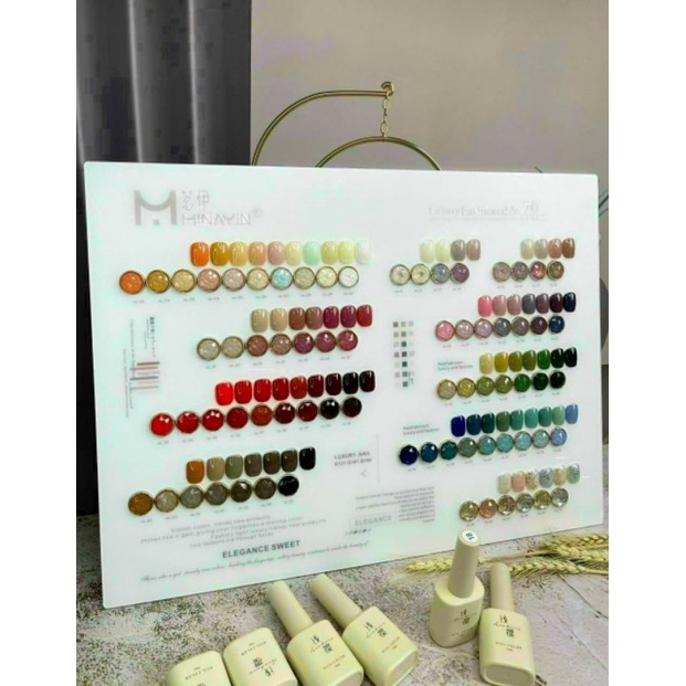 Sơn nhật Minayin - set 70 màu tặng kèm base top và bảng màu