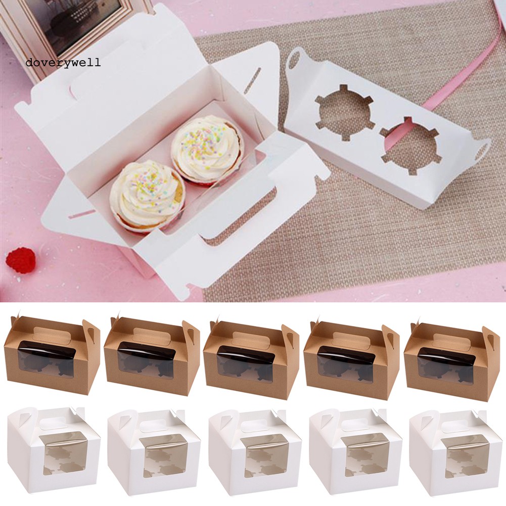 10 Hộp Đựng Bánh Cupcake Bằng Nhựa Trong Suốt