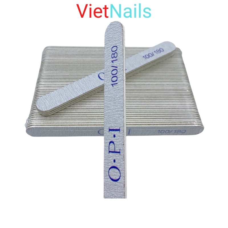 Lốc 50 cây dũa móng OPI mỏng độ nhám 100/180 lõi nhựa cao cấp