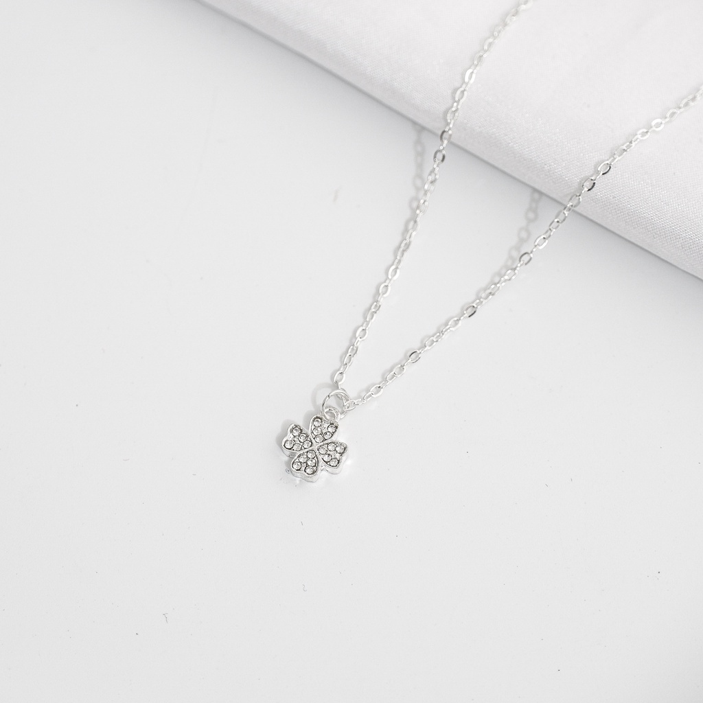 Dây chuyền bạc 925 mặt cỏ 4 lá phong cách Hàn Quốc dành cho nữ ANTA Jewelry - ATJ3557