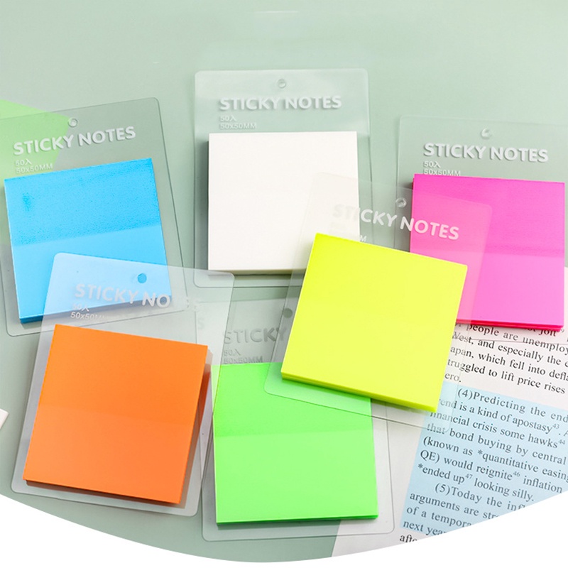 Giấy sticky note vuông trong suốt bằng nhựa PET chống thấm nước (50 tờ)