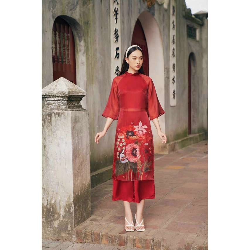 Áo dài cách tân tơ óng 4 tà ⚡️Hàng Cao Cấp⚡️ thần thái quý cô – Tây Phương