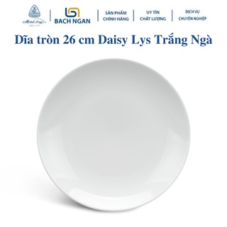 Dĩa tròn ảo Minh Long 26 cm Daisy Lys Trắng Ngà - Gốm sứ cao cấp Minh Long I
