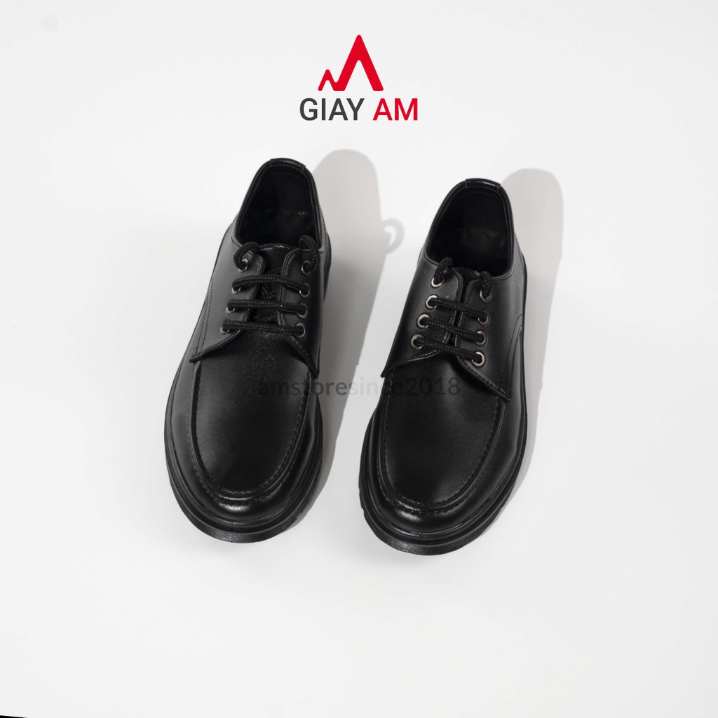 Giày Boots Da Mờ Đốc Tờ Matin Nam Nâng Chiều Cao Phong Cách Nhật Bản