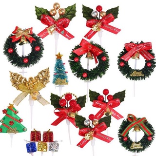 Thẻ cắm bánh noel nhựa