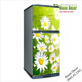 Miếng Dán Tủ Lạnh Chống Thấm Nước - Chất Liệu Decal Bóc Dán - Phù Hợp Mọi Loại Tủ - Hoa Cúc