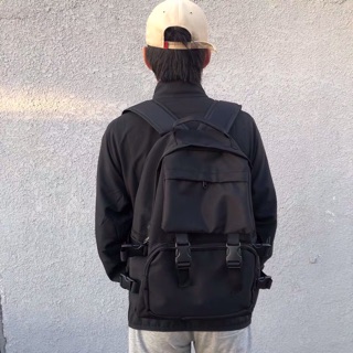Balo Full Black có quai cài trước ngực