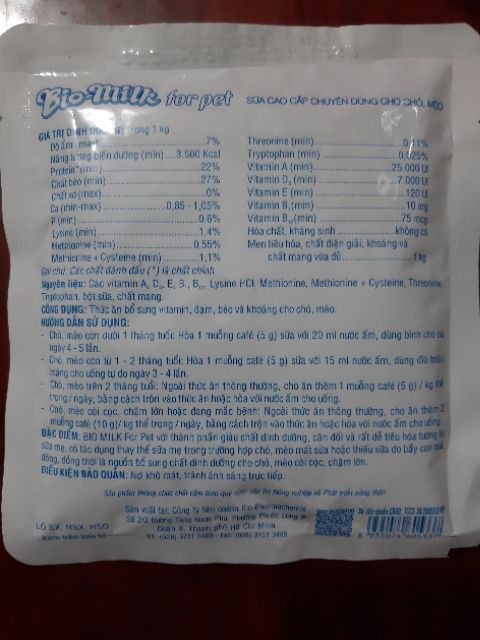 Sữa cao cấp chuyên dùng cho chó mèo BIO MILK for pet