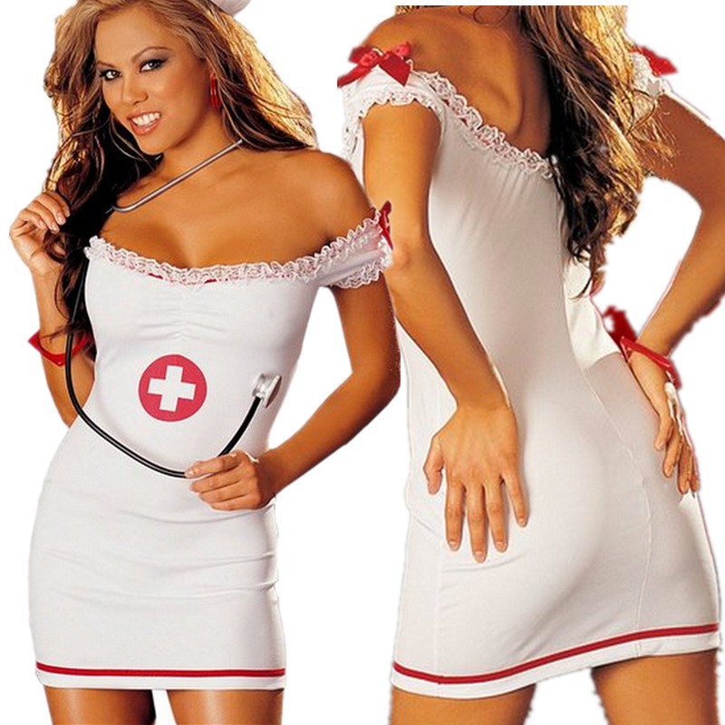 Bộ váy ngủ cosplay y tá sexy gợi cảm quyến rủ kèm quần chip 042