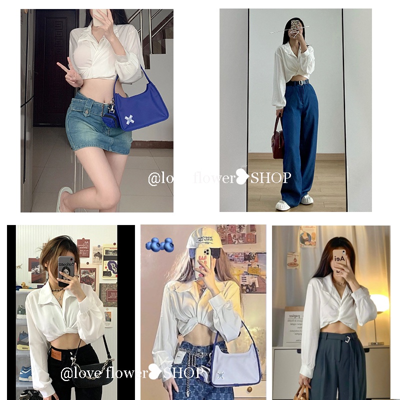 Áo Croptop Hở Lưng Thắt Nơ Phong Cách Hàn Quốc Thời Trang Mùa Hè