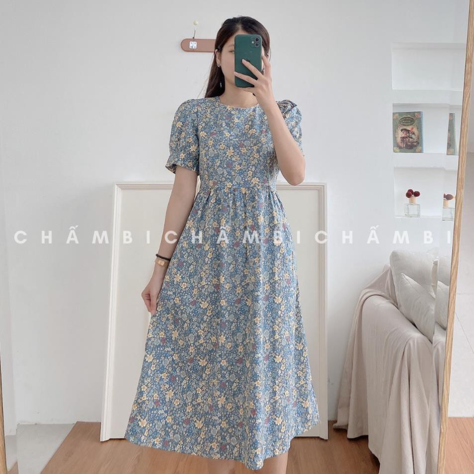 Đầm Hoa Nhí Dáng Babydoll Khóa Lưng Tay Bồng Dáng Lỡ Ngọt Ngào - V.065 | BigBuy360 - bigbuy360.vn