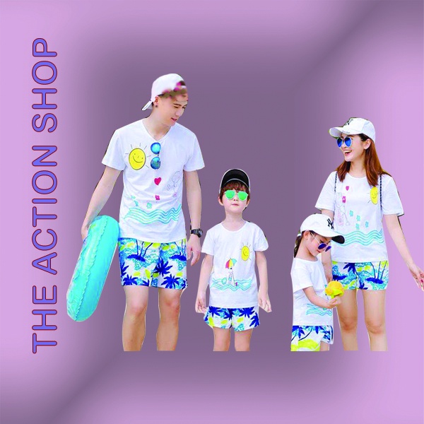 Set đồ đi biển gia đình du lịch mới nhất Bin Action