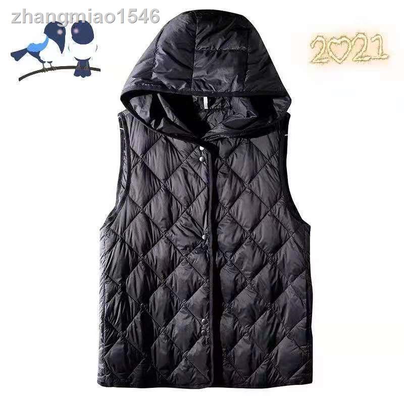 ♧❡Áo khoác phao sát nách có mũ trùm vải Cotton mỏng thời trang 2021 | BigBuy360 - bigbuy360.vn