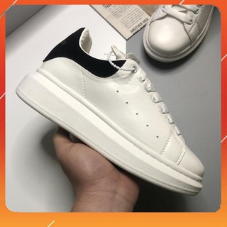 Giày Mc Queen, Giày Sneaker MCQ Trắng Gót Nhung Đen, Tăng Chiều Cao 5cm Full Size | MCGDN001
