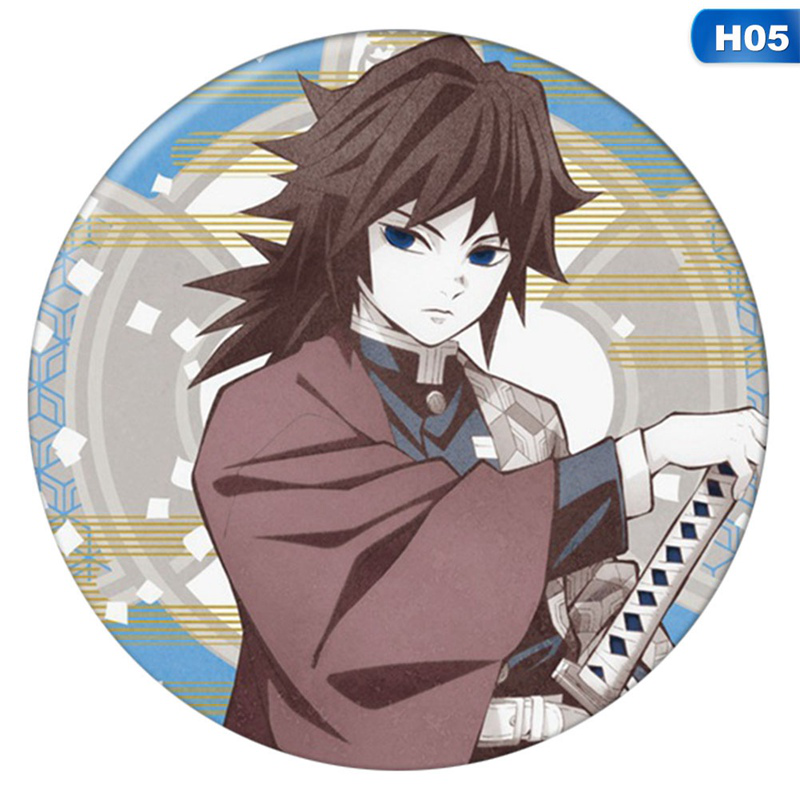 flowersqueen Huy hiệu cài áo phong cách hoạt hình Kimetsu No Yaiba xinh xắn