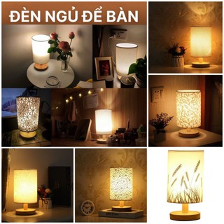 Đèn ngủ để bàn decor trang trí đế gỗ cao cấp giá rẻ