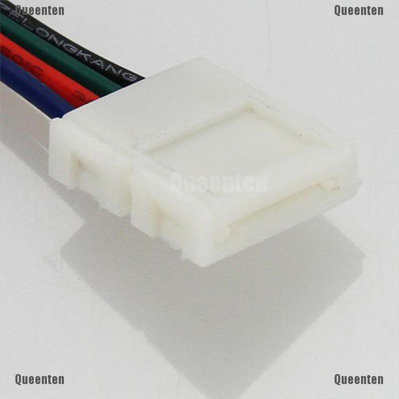 ★Queen★1 PCS 10mm 4 Pin two Connector with Cable For SMD LED 5050 RGB Strip Light