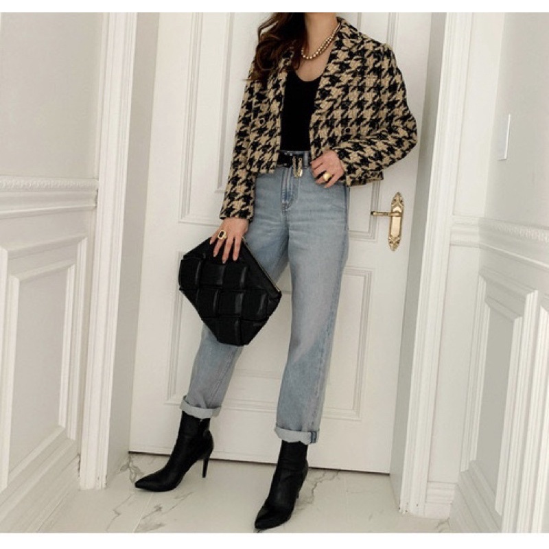 [Có ảnh thật]Áo khoác blazer dạ hoạ tiết răng sói houndstooth thanh lịch SAM SAM BOUTIQUE | BigBuy360 - bigbuy360.vn