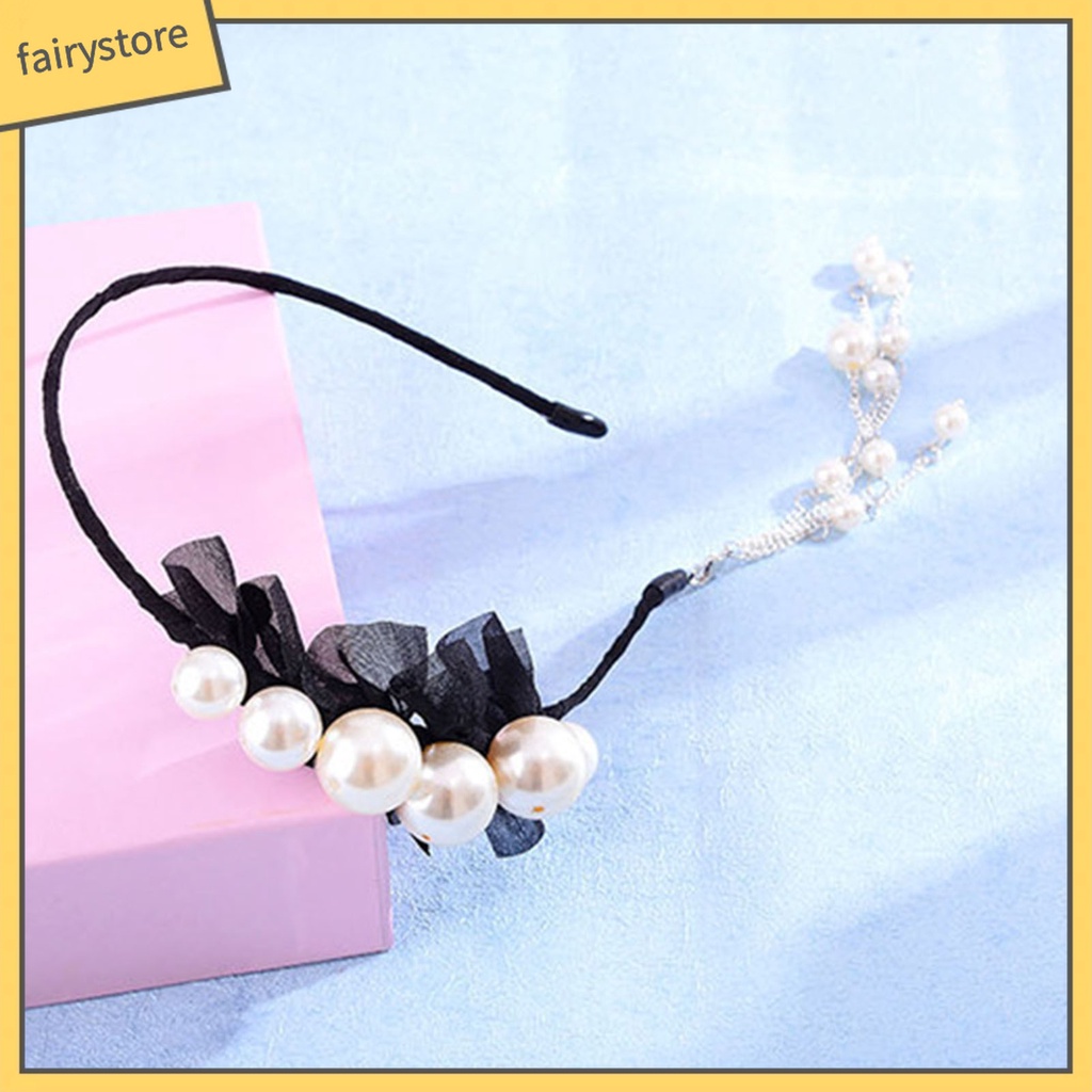 Băng Đô Cài Tóc Đính Ngọc Trai Giả Sang Trọng Cho Nữ