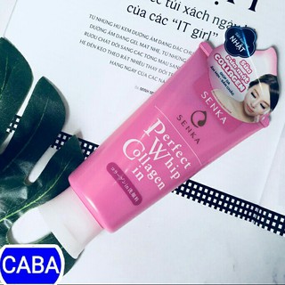 Sữa Rửa Mặt Collagen Senka Perfect Whip Collagen In 120g (tuýp hồng) (code 14836)
