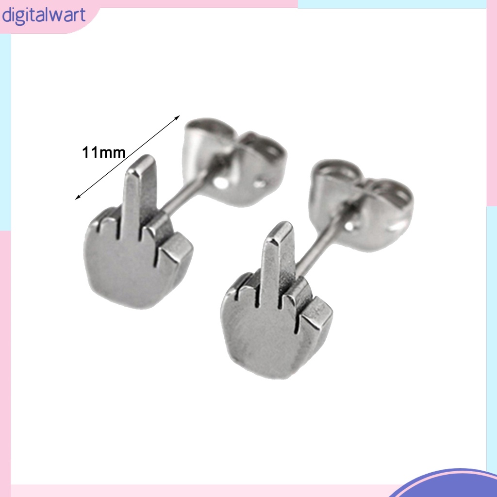 Dg DG✌❤ Khuyên Tai Thép Không Gỉ Không Gây Dị Ứng Họa Tiết Ngón Tay Cho Cuộc Sống Hàng Ngày