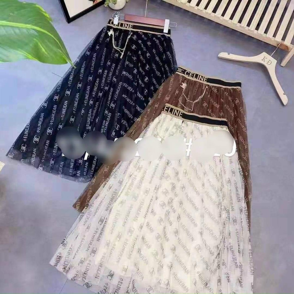 Chân váy xếp li lưới tutu xòe nhiều lớp dài in chữ - đơn giản - phong cách nhẹ nhàng dành cho nữ