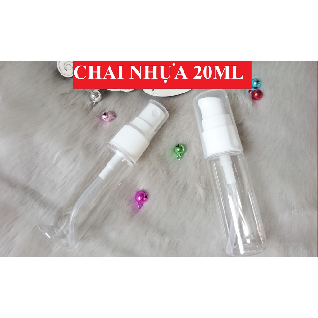 CHAI CHIẾT MỸ PHẨM 20ML LỌ NHỰA PET ĐỰNG NƯỚC RỬA TAY PHUN SƯƠNG XỊT ẤN GIỌT NẮP BẬT CHAI ĐỰNG DẦU DỪA