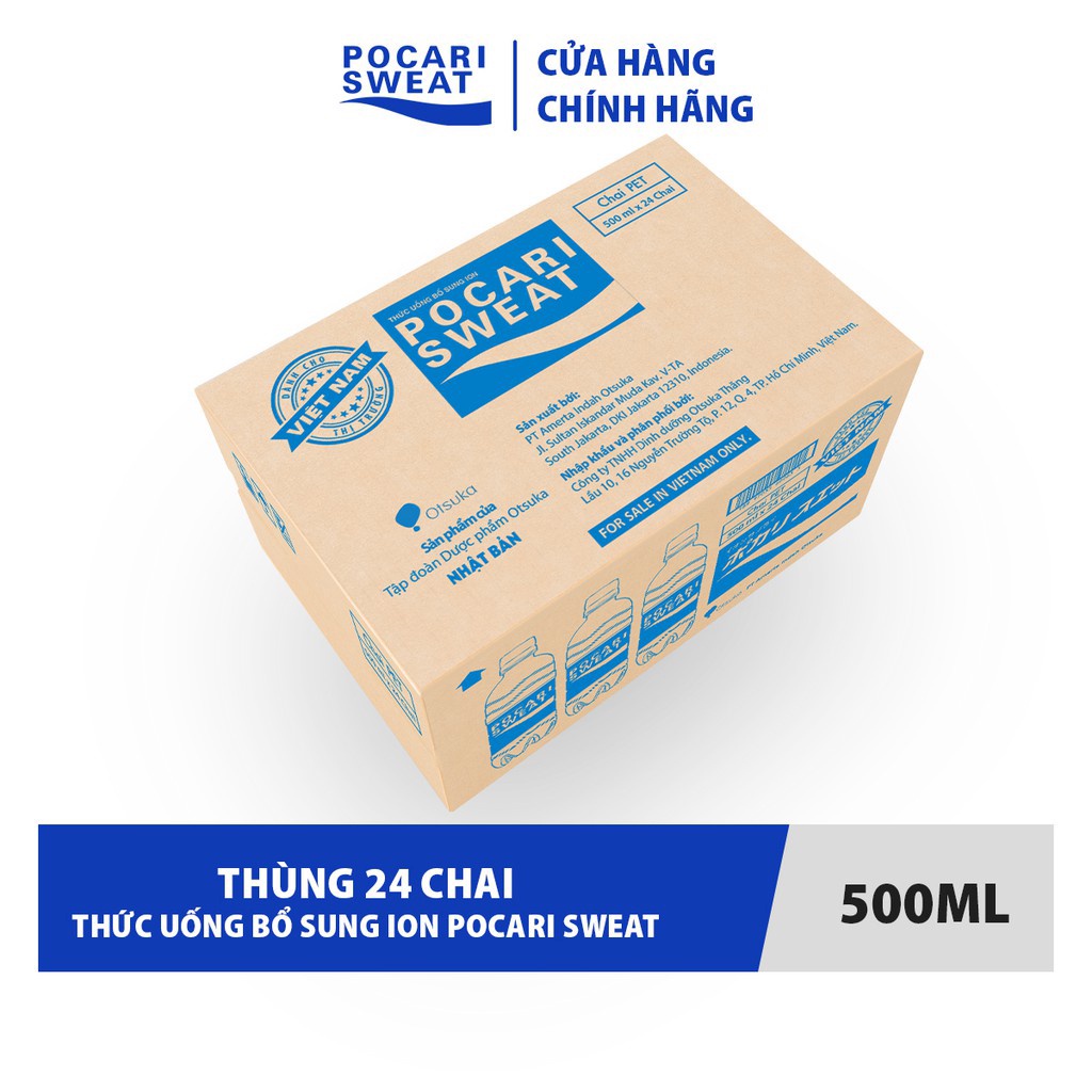 THỨC UỐNG BỔ SUNG ION POCARI SWEAT THÙNG 24 CHAI x 500ML