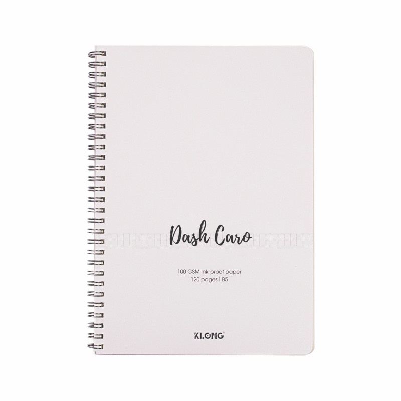 SỔ KLONG B5 caro NÉT ĐỨT 120 TRANG 100gsm lò xo kép, ô 5x5mm, HXGS sổ tập vở klong MS 852