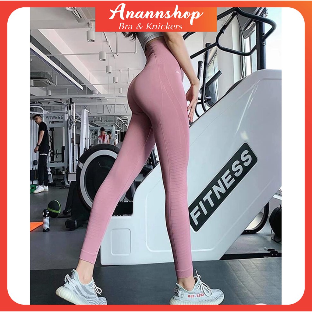 Quần Tập Gym Yoga Legging Cạp Cao Nâng Mông Thể Thao Chất Liệu Cotton Co Dãn 4 Chiều 1873