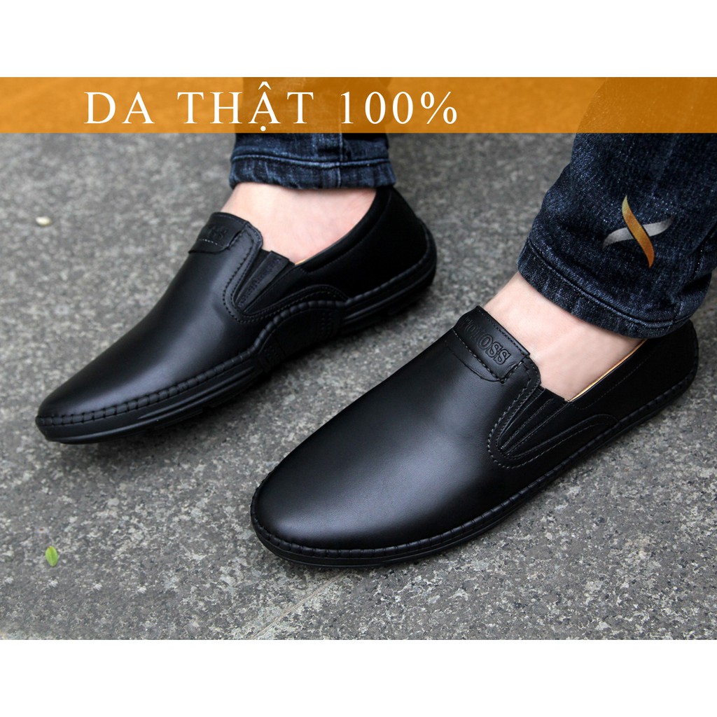 GIÀY LƯỜI NAM, da thật dễ phối đồ, êm mềm - GIÀY DA NAM ĐẾ KHÂU SIÊU BỀN | BigBuy360 - bigbuy360.vn