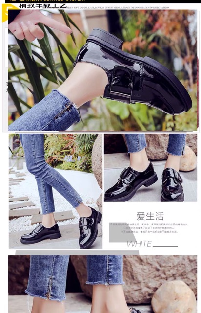 Giày Oxford Quai Dán Ngang Vintage Sang Chảnh Da Mềm - MPS166 [HÀNG ORDER] | BigBuy360 - bigbuy360.vn