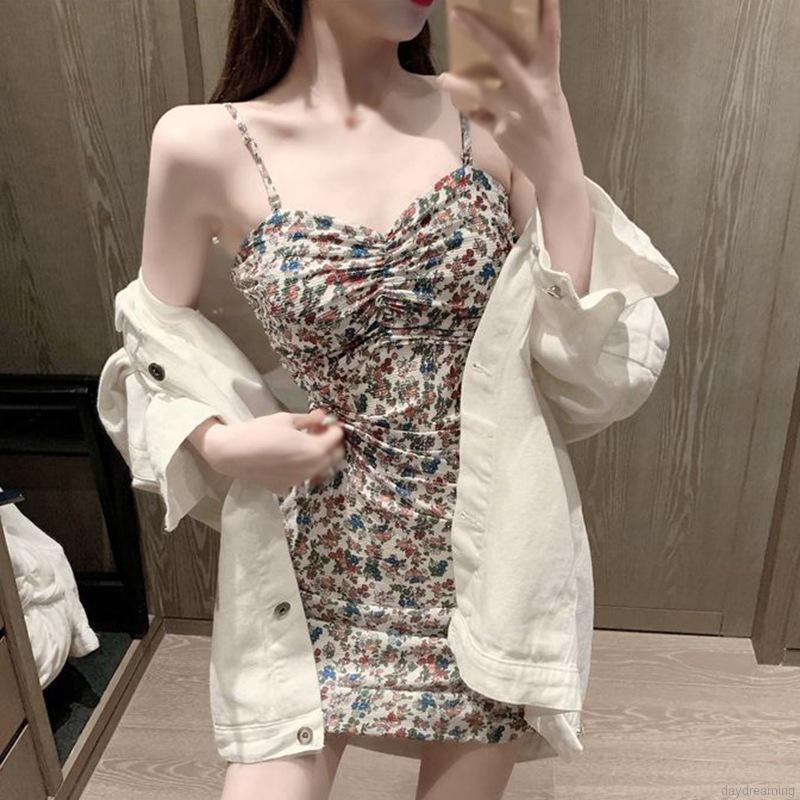 Đầm Hai Dây Họa Tiết Hoa Phong Cách Retro Quyến Rũ | BigBuy360 - bigbuy360.vn