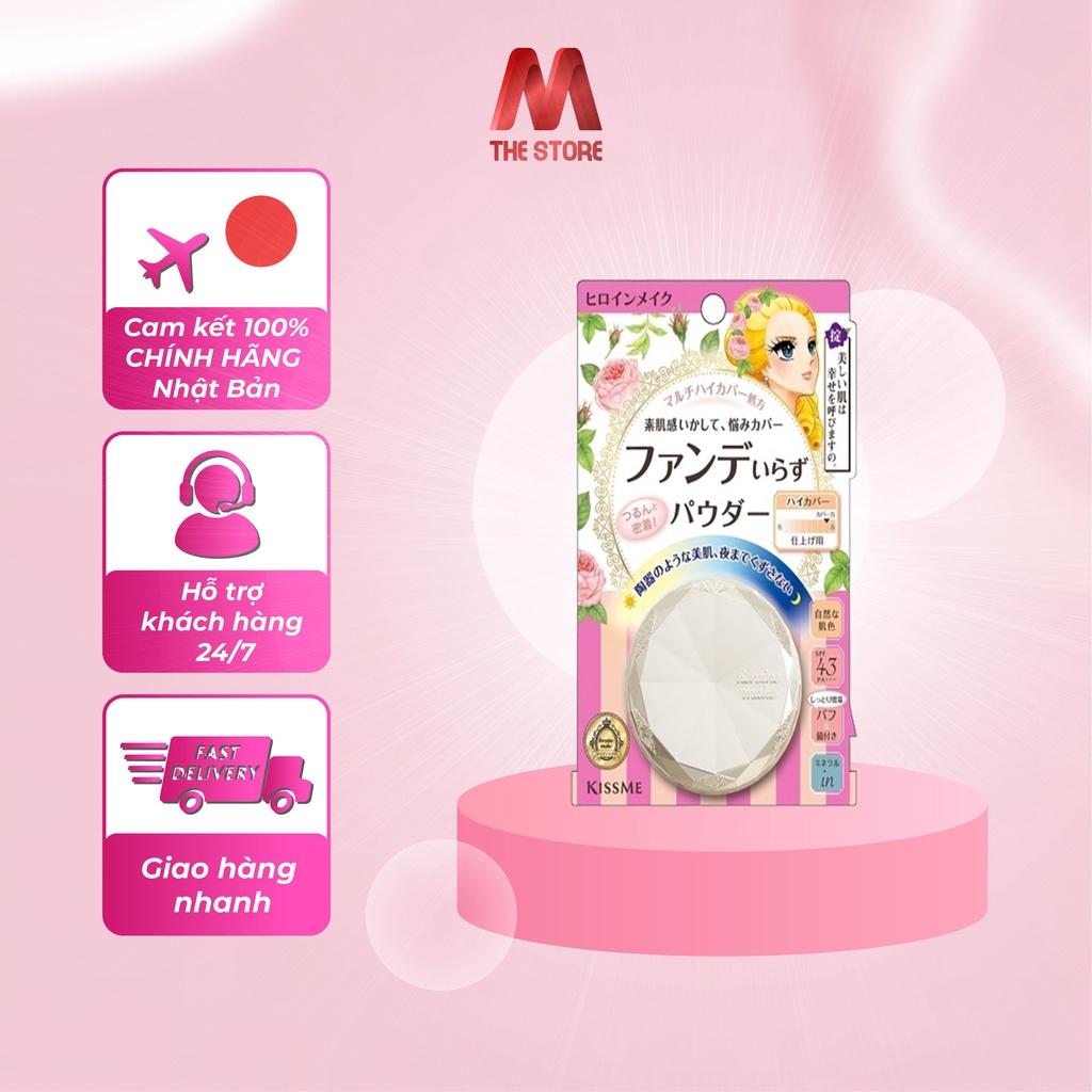 Phấn phủ nền trong suốt không trôi KISSME Heroine Make Long Stay Powder Clear 5g