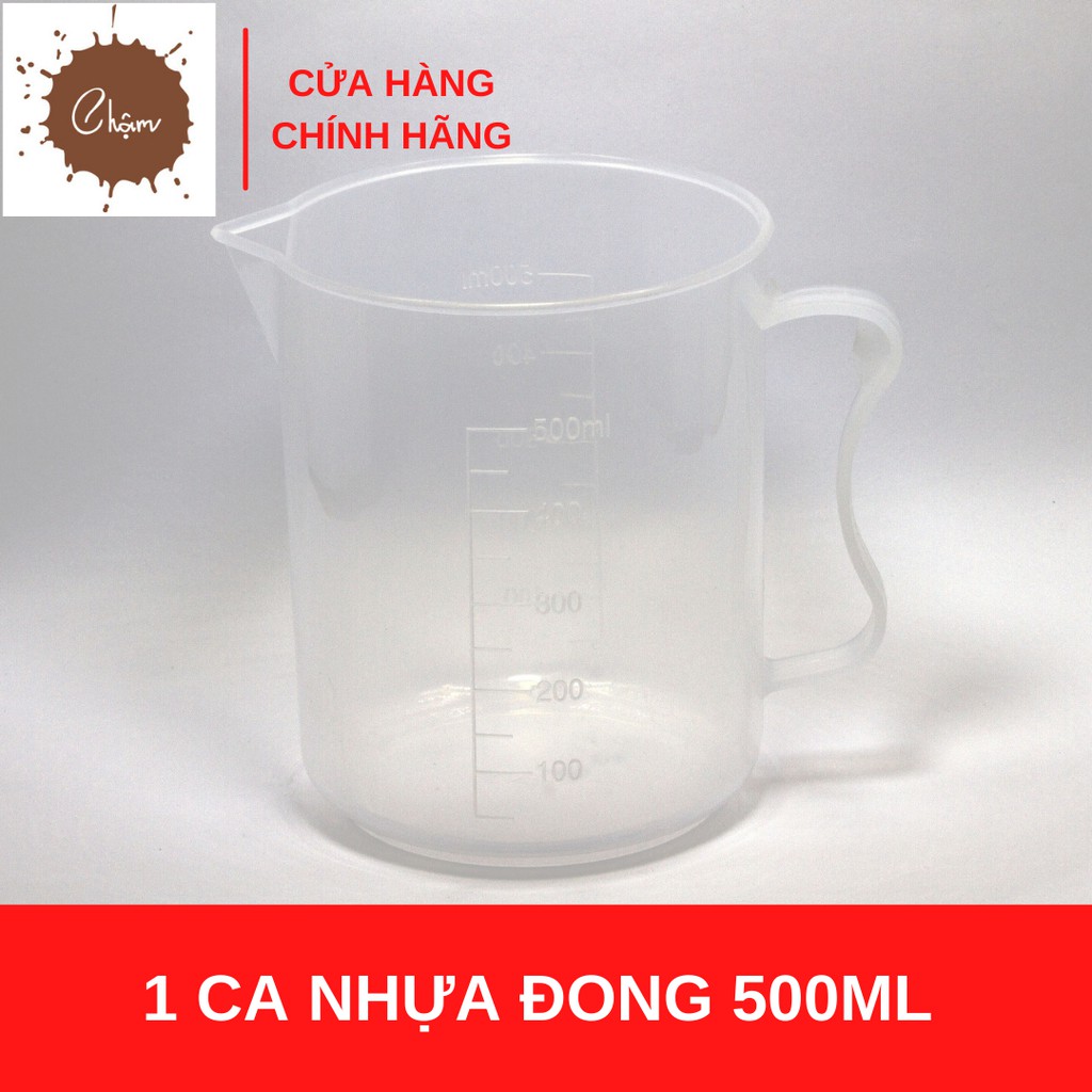 Ca nhựa lớn định lượng 500ml dùng để đong nước chế cà phê phin