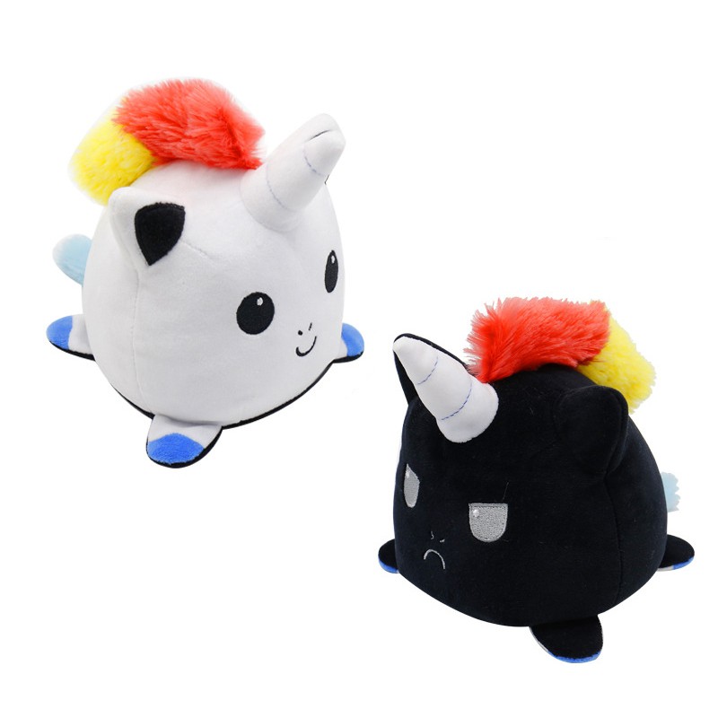 Creative Flip Stuffed Plush Doll Different Sides To Show Different Moods Soft Simulation Reversible Plush Toy For Kids