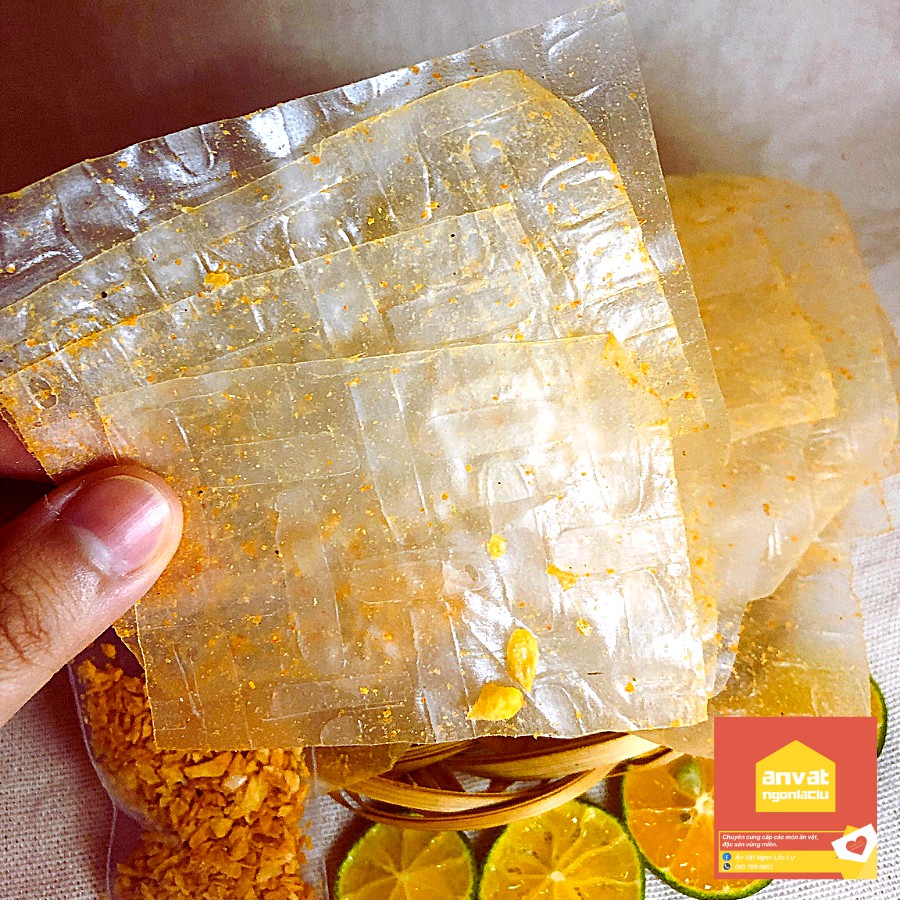 BÁNH TRÁNG MUỐI VÀNG TỎI PHI GIÒN ĐỘC QUYỀN - NGON LẮC LƯ SHOP (bịch zip 50g) | BigBuy360 - bigbuy360.vn