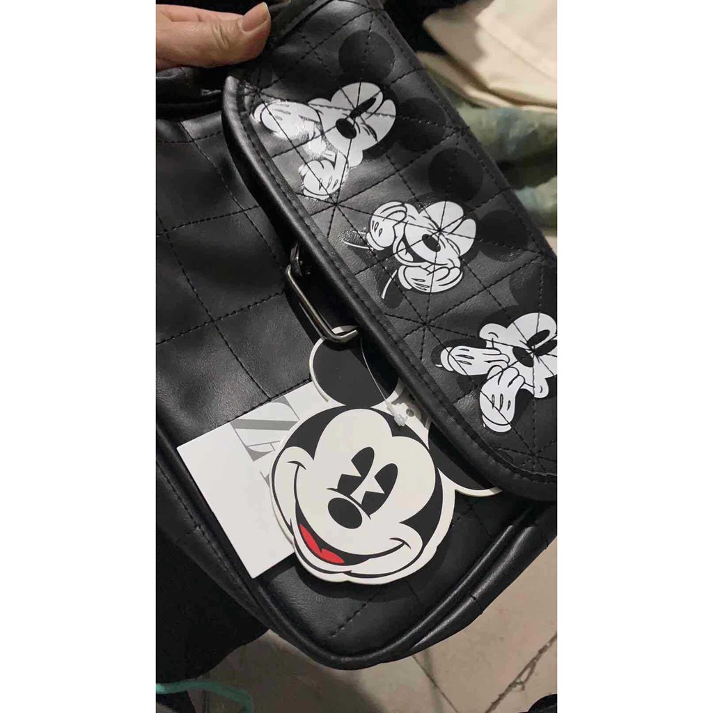 Túi đeo chéo da PU in hình chuột Mickey thời trang đường phố