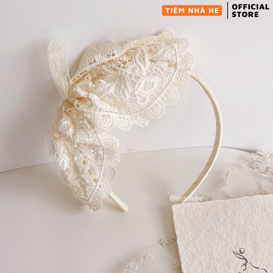 Bờm Nơ Ren Tiểu Thư Cài Tóc Cho Bé Gái Siêu Dễ Thương Tiệm Nhà He