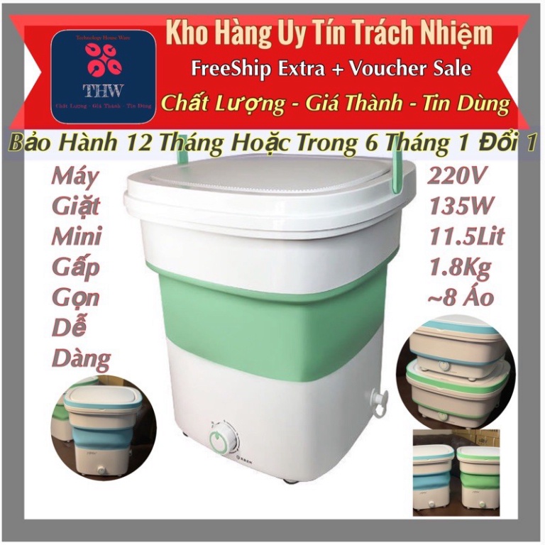 |THW-TPHCM| Máy Giặt Mini 2-3kg đồ giặt Tiện Lợi gấp gọn. Sử dụng điện 220v. [Miễn Phí Ship]