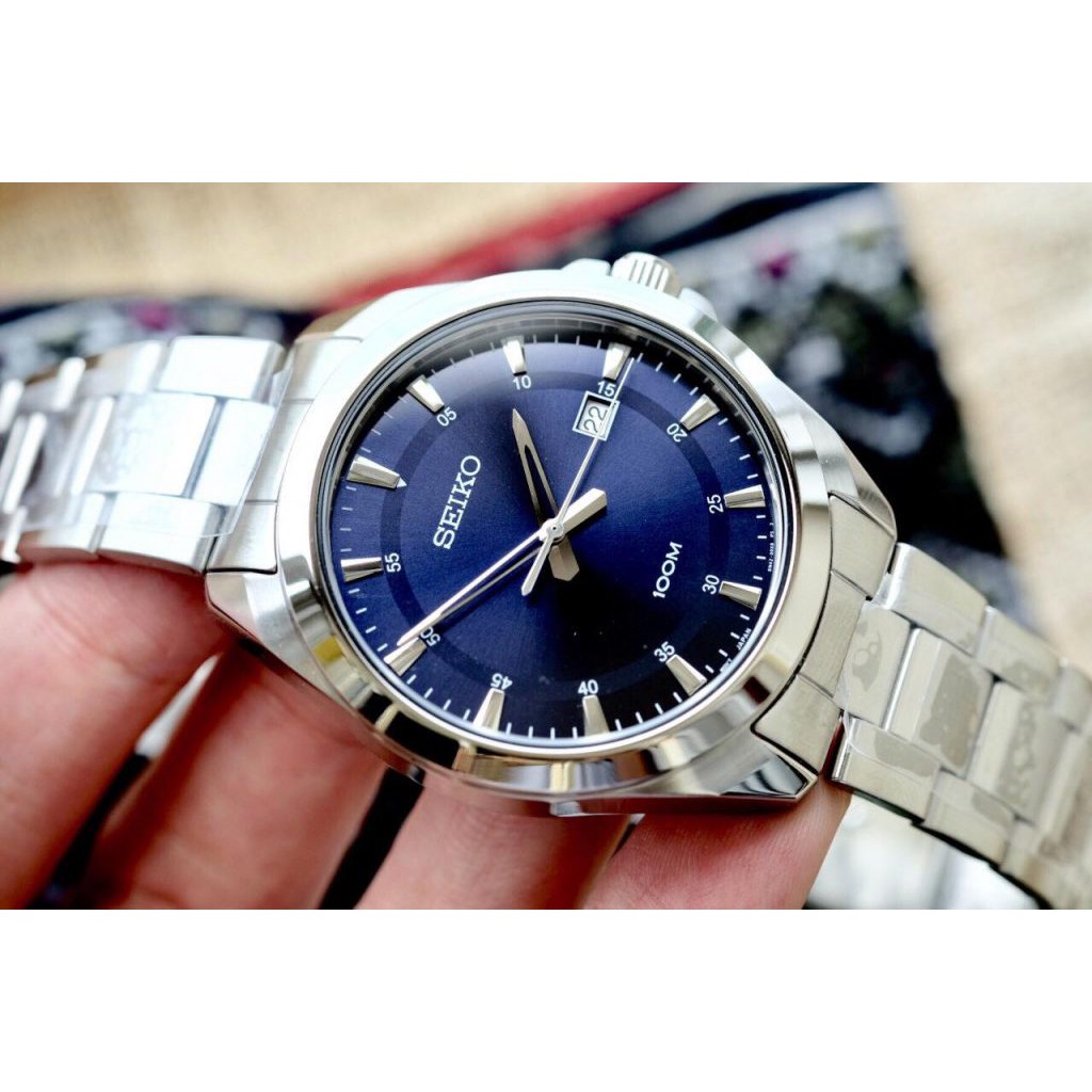 Đồng hồ nam Seiko SUR207P1 Chính hãng Nhật Bản - Dây Thép Không Rỉ - mặt kinh chống chầy , chống nước , BH 24 tháng