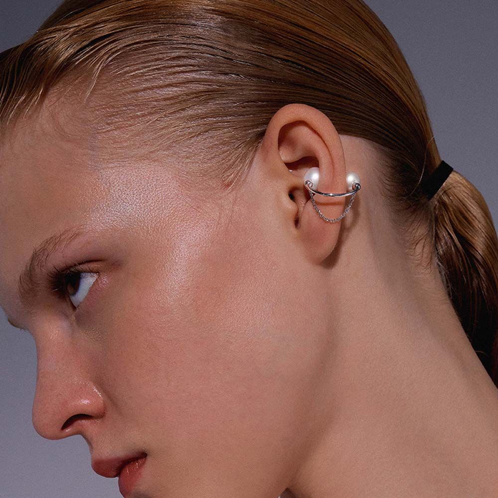 Khuyên tai kẹp kiểu hình học đính ngọc trai sáng tạo thời trang phong cách hàn quốc nhiều màu sắc cho nữ NEEDWAY